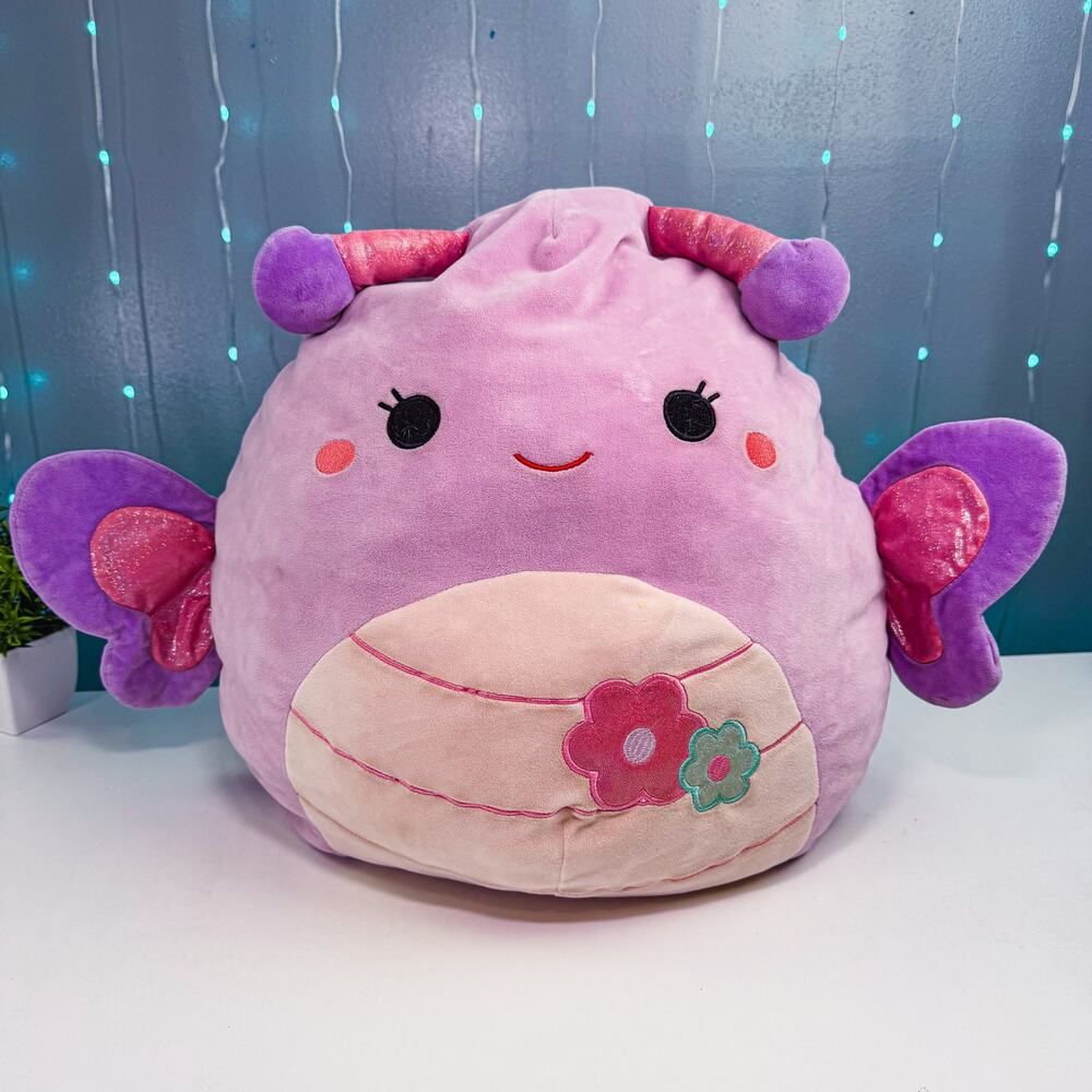 Squishmallows Brenda Butterfly 16" Purple Flower Belly Plush No Hang Tag